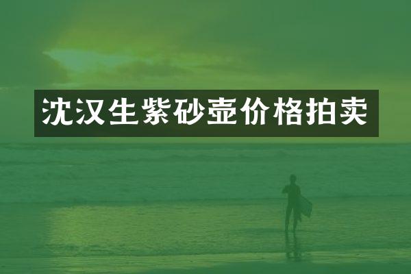 沈汉生紫砂壶价格拍卖