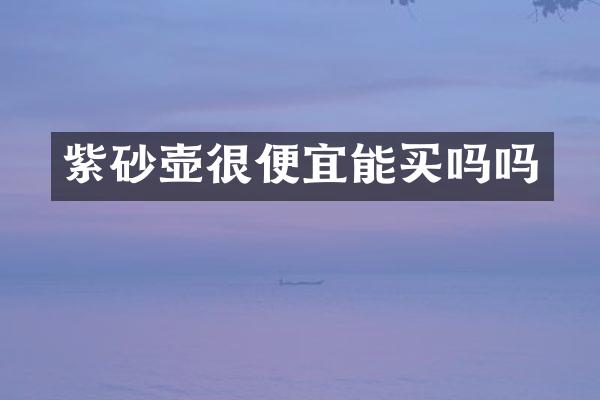 紫砂壶很便宜能买吗吗
