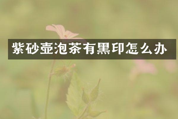 紫砂壶泡茶有黑印怎么办