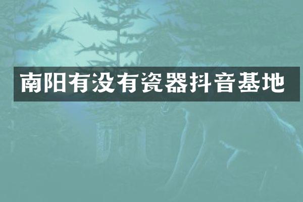 南阳有没有瓷器抖音基地