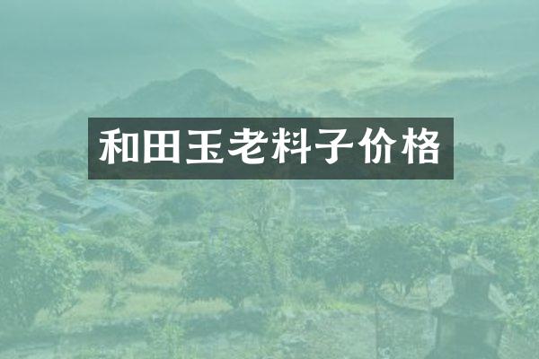 和田玉老料子价格