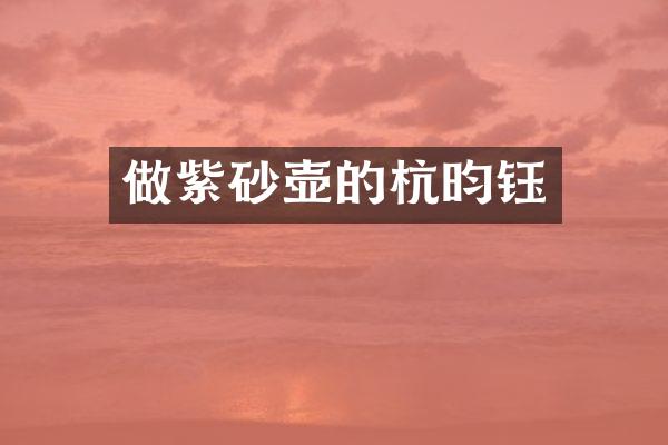 做紫砂壶的杭昀钰