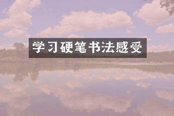 学习硬笔书法感受