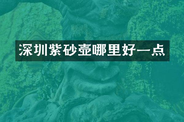 深圳紫砂壶哪里好一点