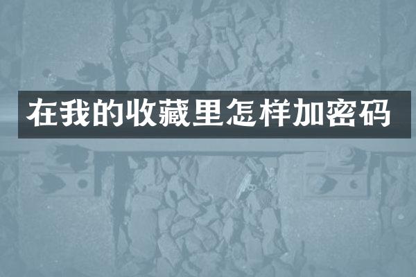 在我的收藏里怎样加密码