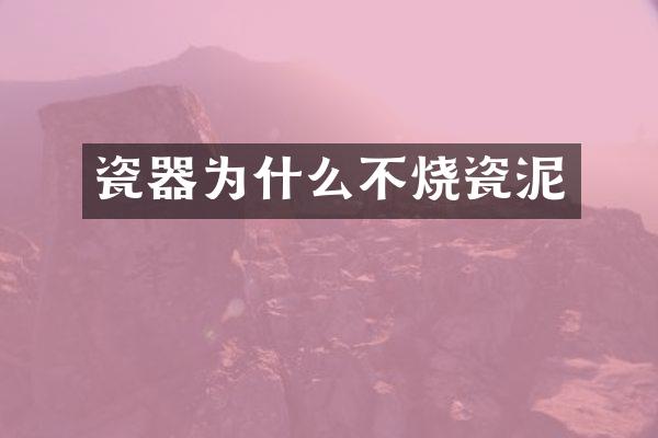 瓷器为什么不烧瓷泥