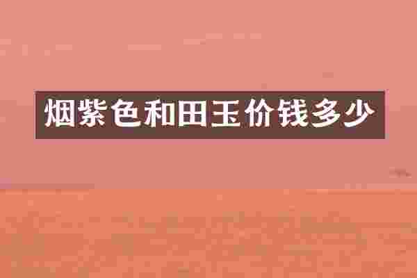 烟紫色和田玉价钱多少