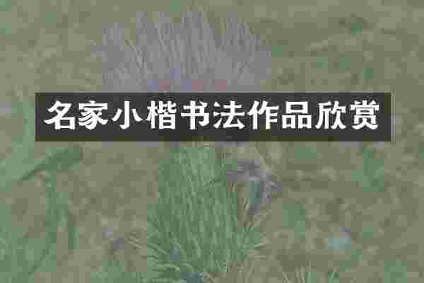 名家小楷书法作品欣赏