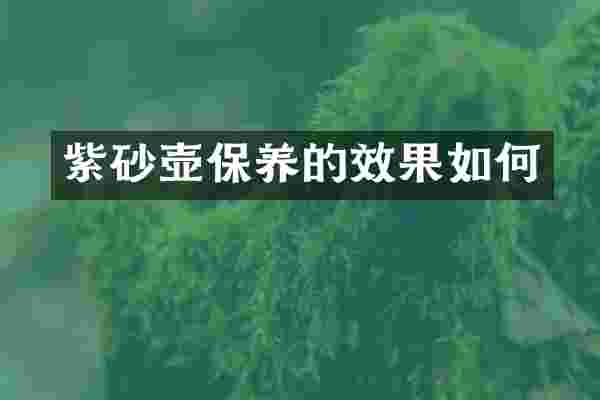 紫砂壶保养的效果如何
