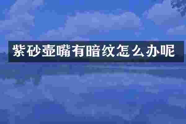 紫砂壶嘴有暗纹怎么办呢
