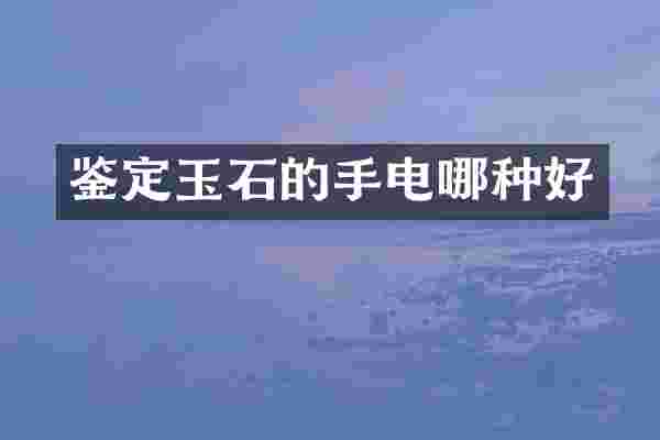 鉴定玉石的手电哪种好