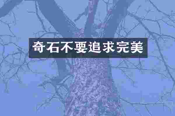 奇石不要追求完美
