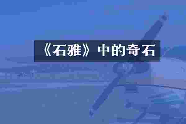 《石雅》中的奇石