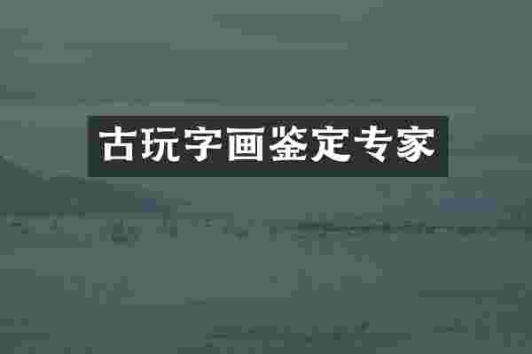 古玩字画鉴定专家