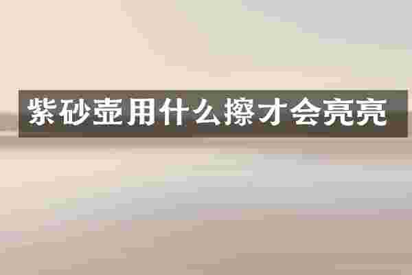 紫砂壶用什么擦才会亮亮
