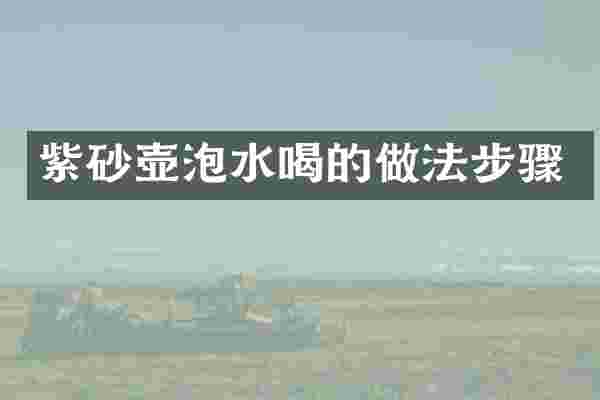 紫砂壶泡水喝的做法步骤