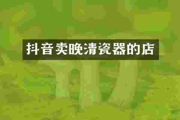 抖音卖晚清瓷器的店