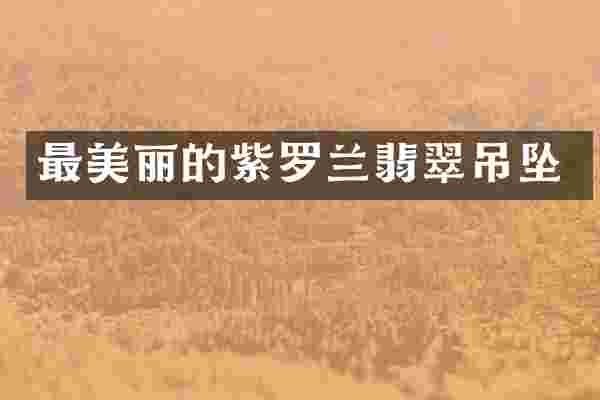 最美丽的紫罗兰翡翠吊坠