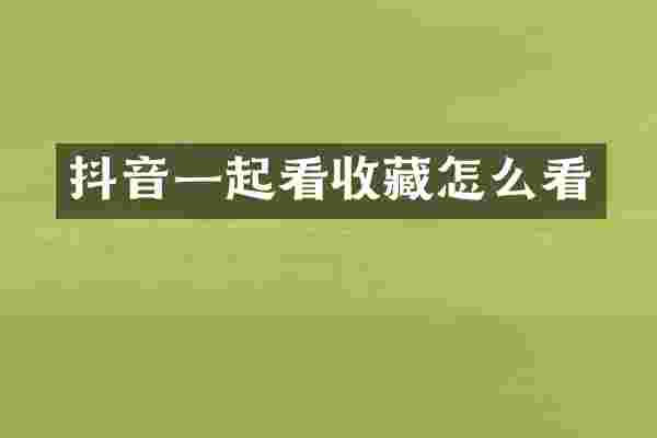 抖音一起看收藏怎么看