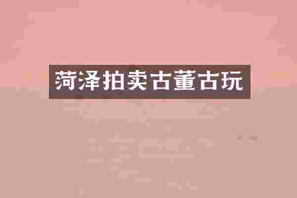 菏泽拍卖古董古玩