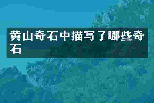 黄山奇石中描写了哪些奇石