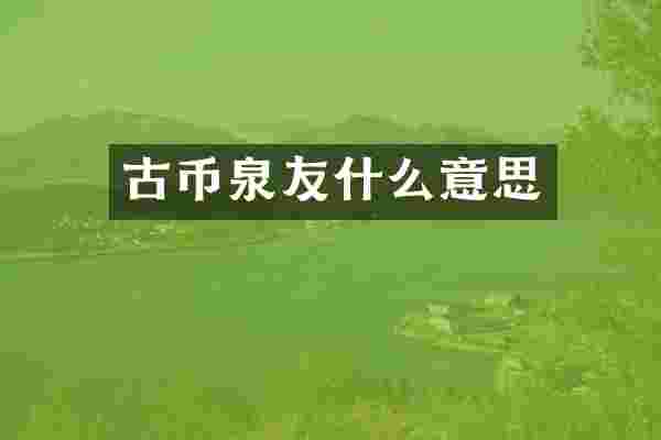 古币泉友什么意思