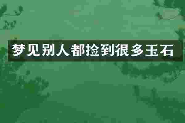 梦见别人都捡到很多玉石