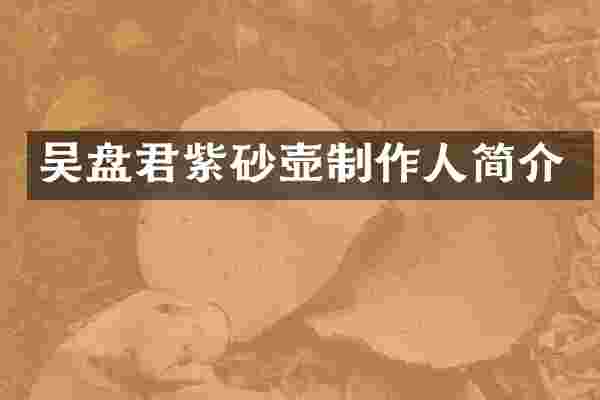 吴盘君紫砂壶制作人简介