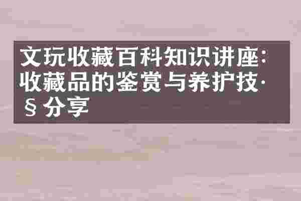 文玩收藏百科知识讲座：收藏品的鉴赏与养护技巧分享