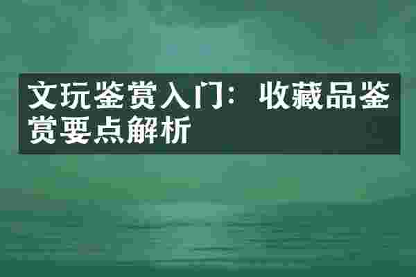 文玩鉴赏入门：收藏品鉴赏要点解析