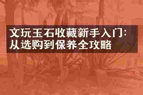 文玩玉石收藏新手入门：从选购到保养全攻略