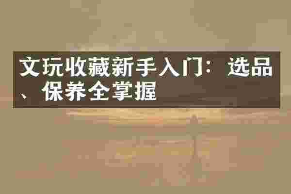 文玩收藏新手入门：选品、保养全掌握