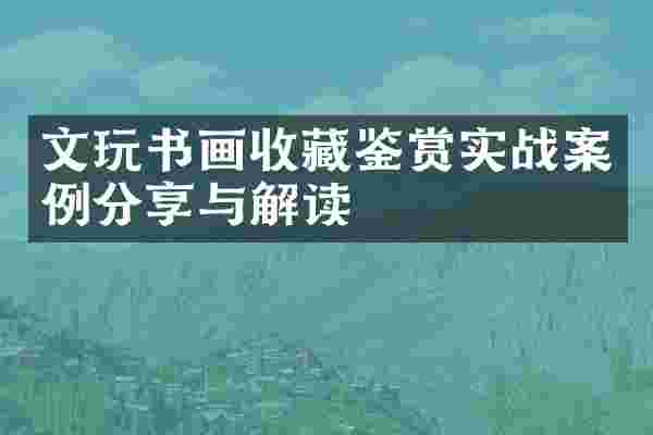 文玩书画收藏鉴赏实战案例分享与解读