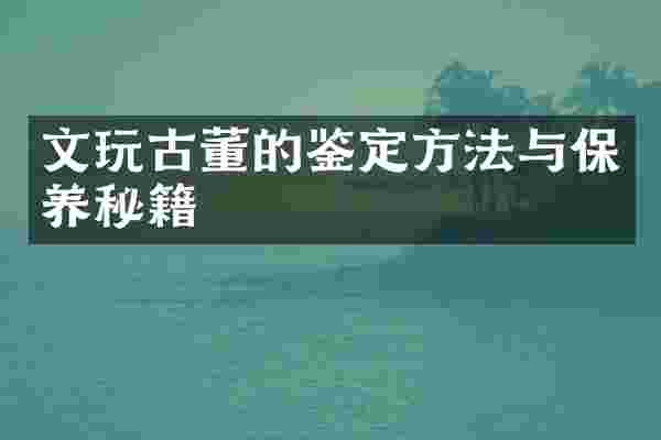 文玩古董的鉴定方法与保养秘籍
