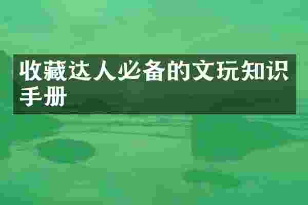 收藏达人必备的文玩知识手册
