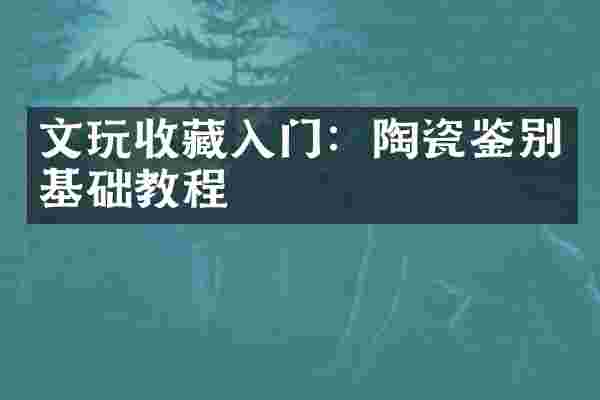 文玩收藏入门：陶瓷鉴别基础教程