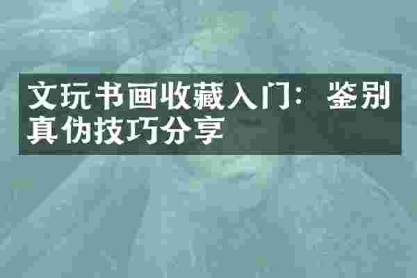 文玩书画收藏入门：鉴别真伪技巧分享