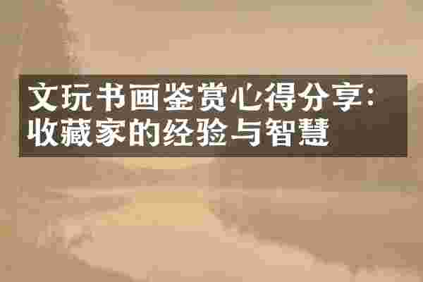 文玩书画鉴赏心得分享：收藏家的经验与智慧