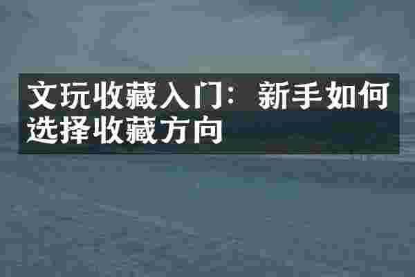 文玩收藏入门：新手如何选择收藏方向