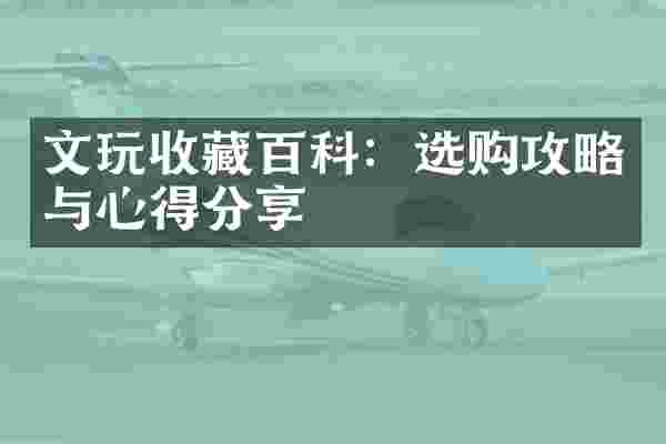 文玩收藏百科：选购攻略与心得分享