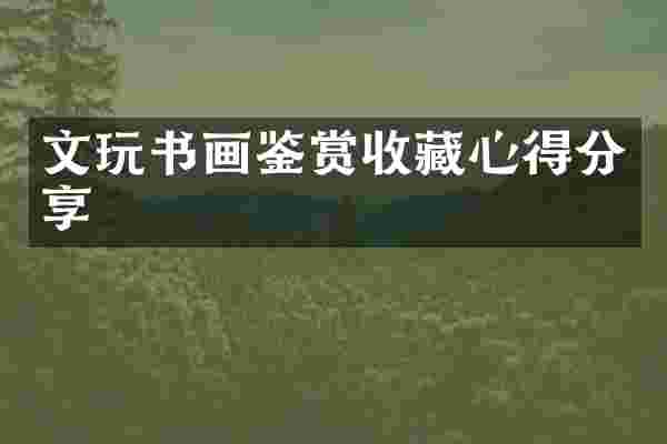 文玩书画鉴赏收藏心得分享