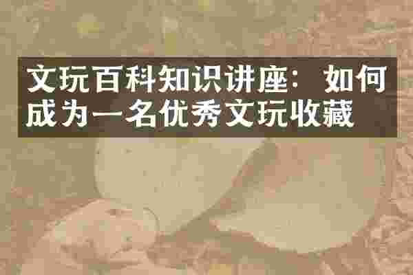 文玩百科知识讲座：如何成为一名优秀文玩收藏家