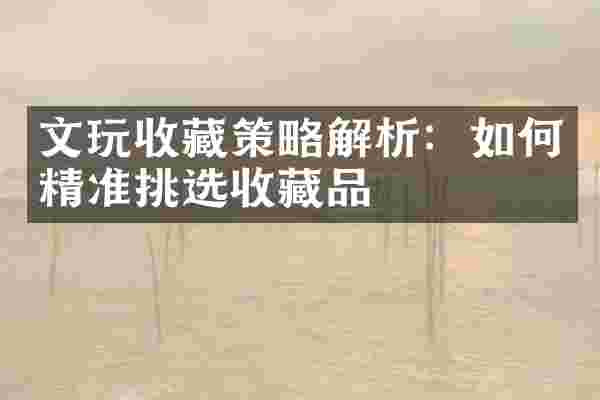 文玩收藏策略解析：如何精准挑选收藏品