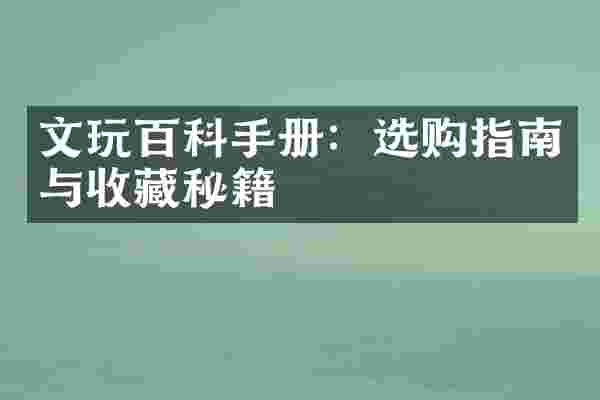 文玩百科手册：选购指南与收藏秘籍
