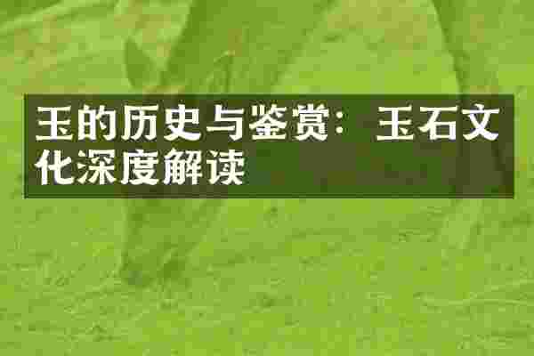 玉的历史与鉴赏：玉石文化深度解读