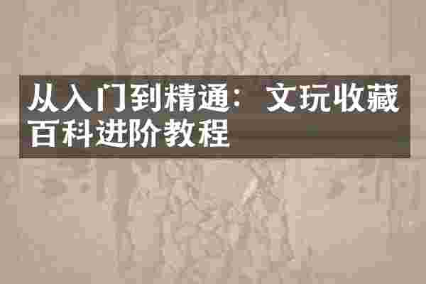 从入门到精通：文玩收藏百科进阶教程