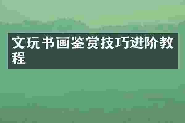 文玩书画鉴赏技巧进阶教程