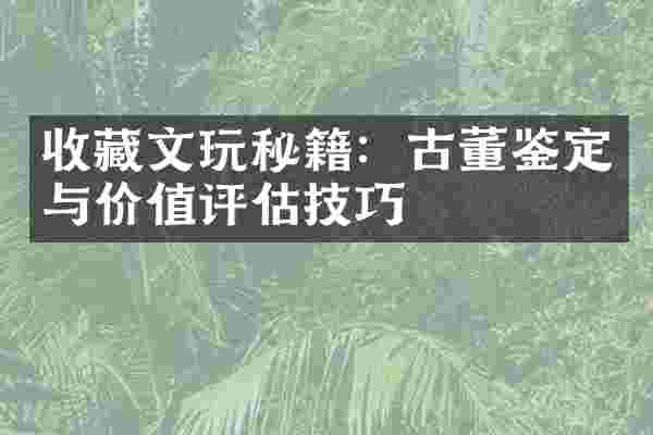 收藏文玩秘籍：古董鉴定与价值评估技巧