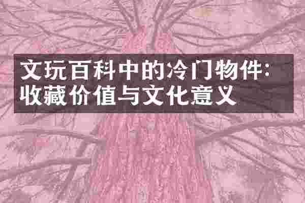 文玩百科中的冷门物件：收藏价值与文化意义