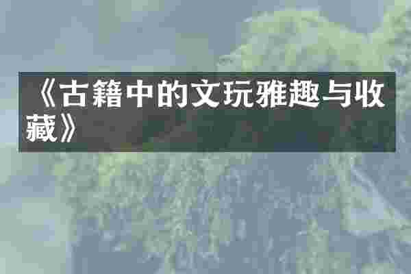 《古籍中的文玩雅趣与收藏》